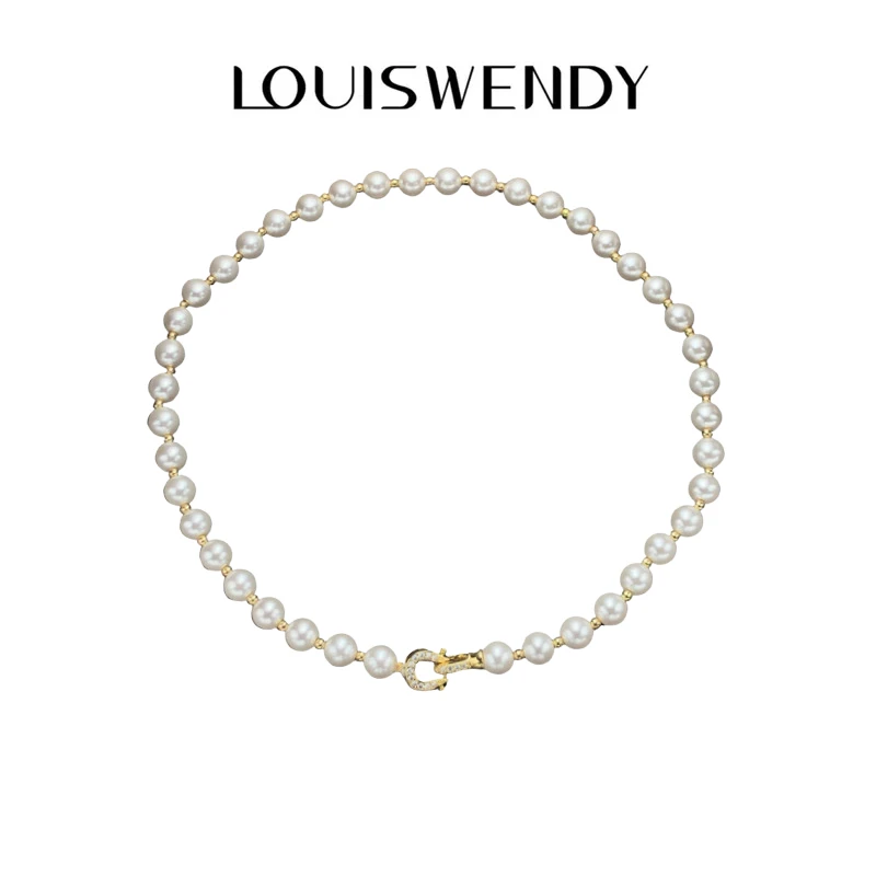 铜合金仿珍珠项链 新款欧美轻奢气质仿珍珠项链高级锁骨链-0032