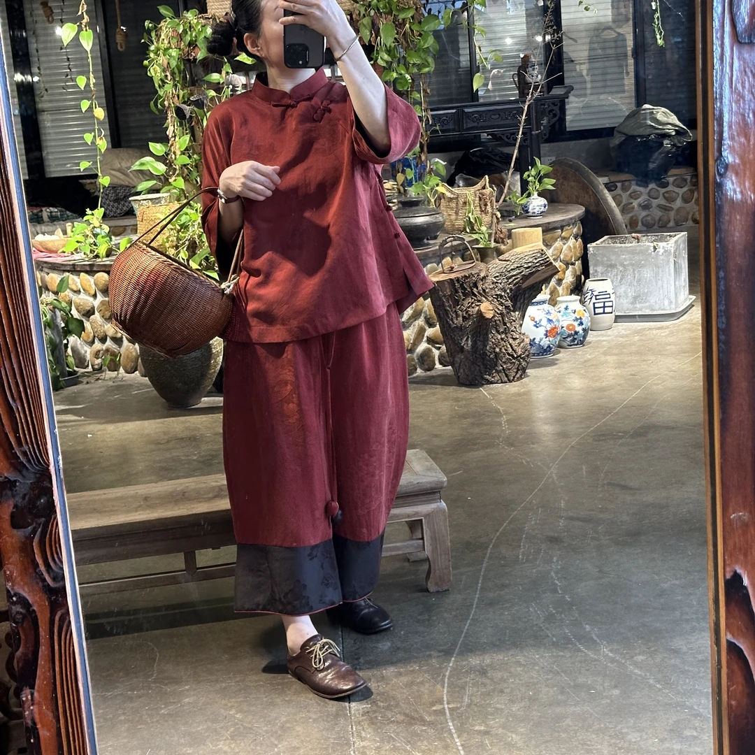 Ma huan xi/麻欢喜江掌柜私人定制小重锻上衣