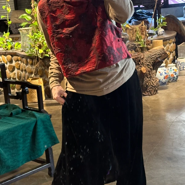 Ma huan xi/麻欢喜江掌柜私人定制真丝丝绒大吊裆裤