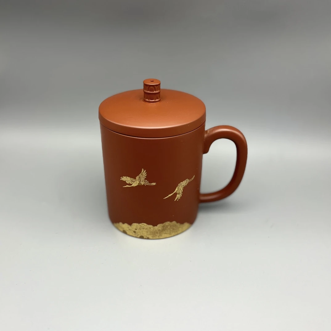 描金朱泥大红袍办公杯（微瑕）