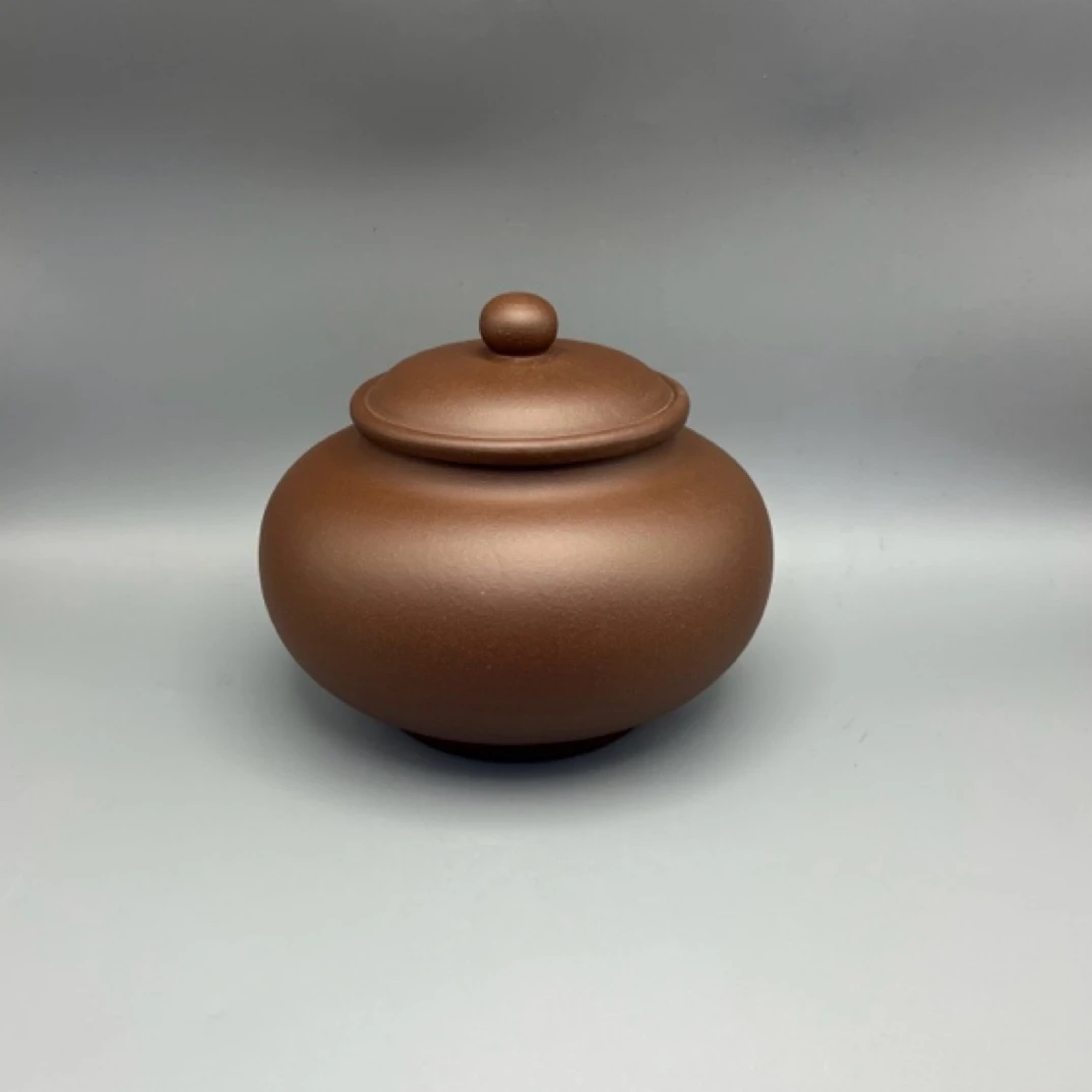 宜兴原矿紫砂元宝茶叶罐