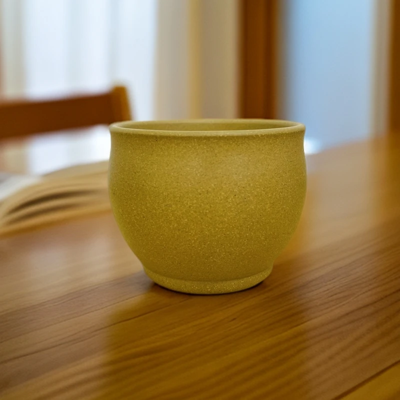 宜兴紫砂纯手工大容量光素黄金段泥杯办公家用主人杯紫砂杯开