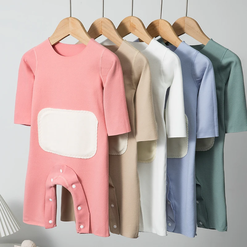 无痕新生儿宝宝衣服前后贴片加厚护肚婴儿连体衣满月秋衣保暖冬季