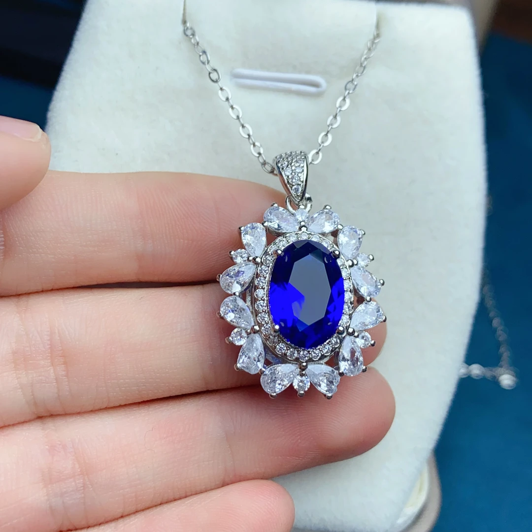 培育蓝宝石 WY- 典藏精品 培育蓝宝石经典吊坠 9020