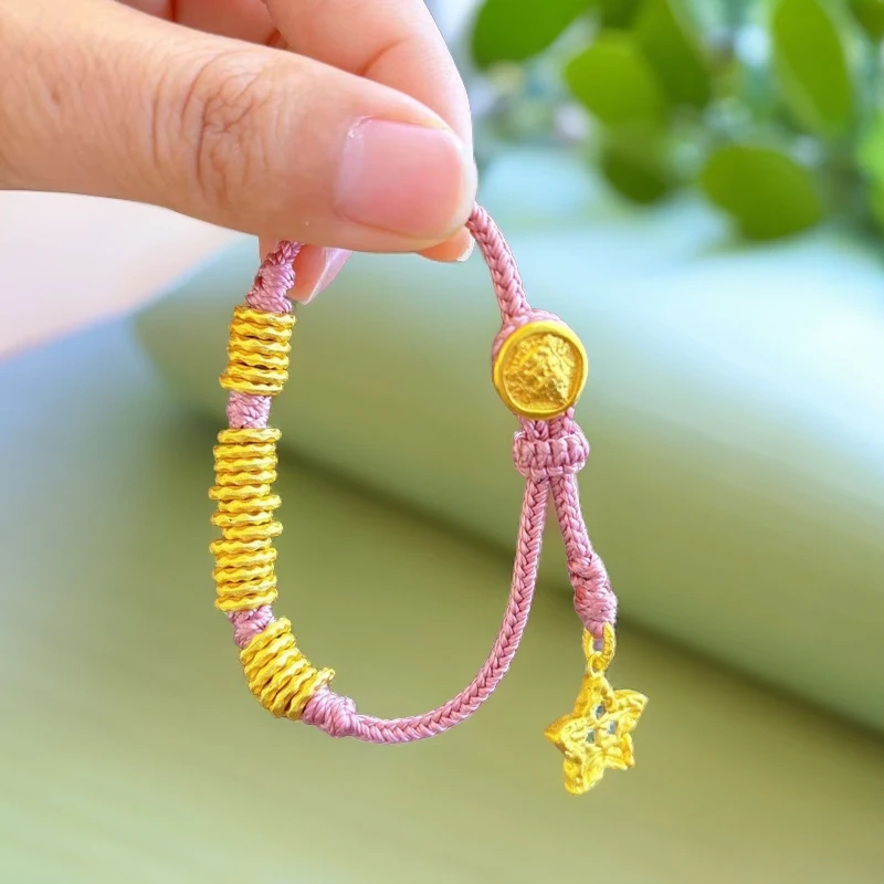 合金布艺手链  盘缠星星手绳编织手链6241