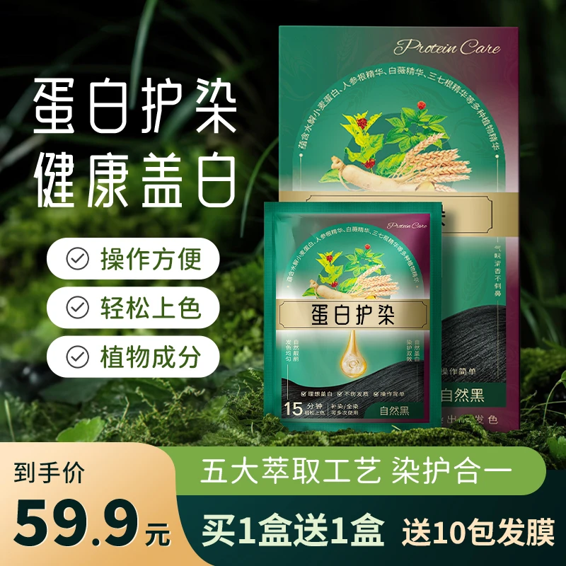 蛋白护染护染膏  植物萃取健康盖白 草本温和养发护理 便携 ZZ2