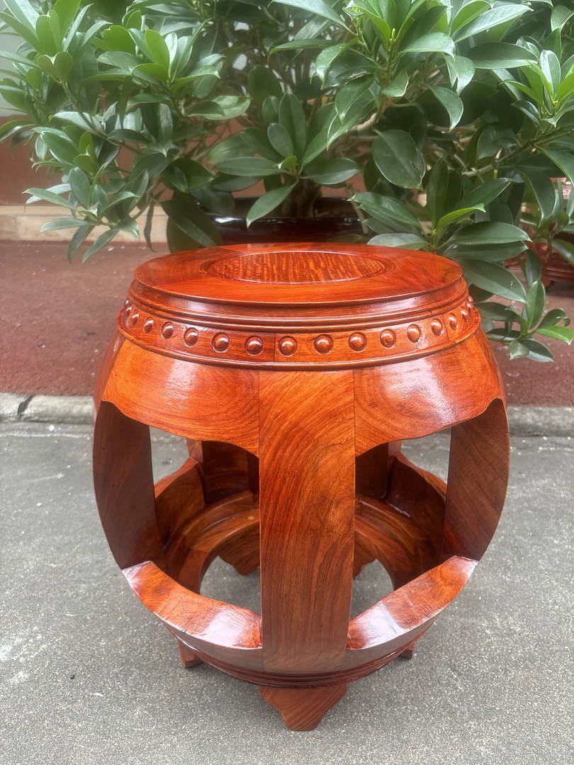 缅花素面鼓凳 凳子 小凳 直径31CM-高45CM