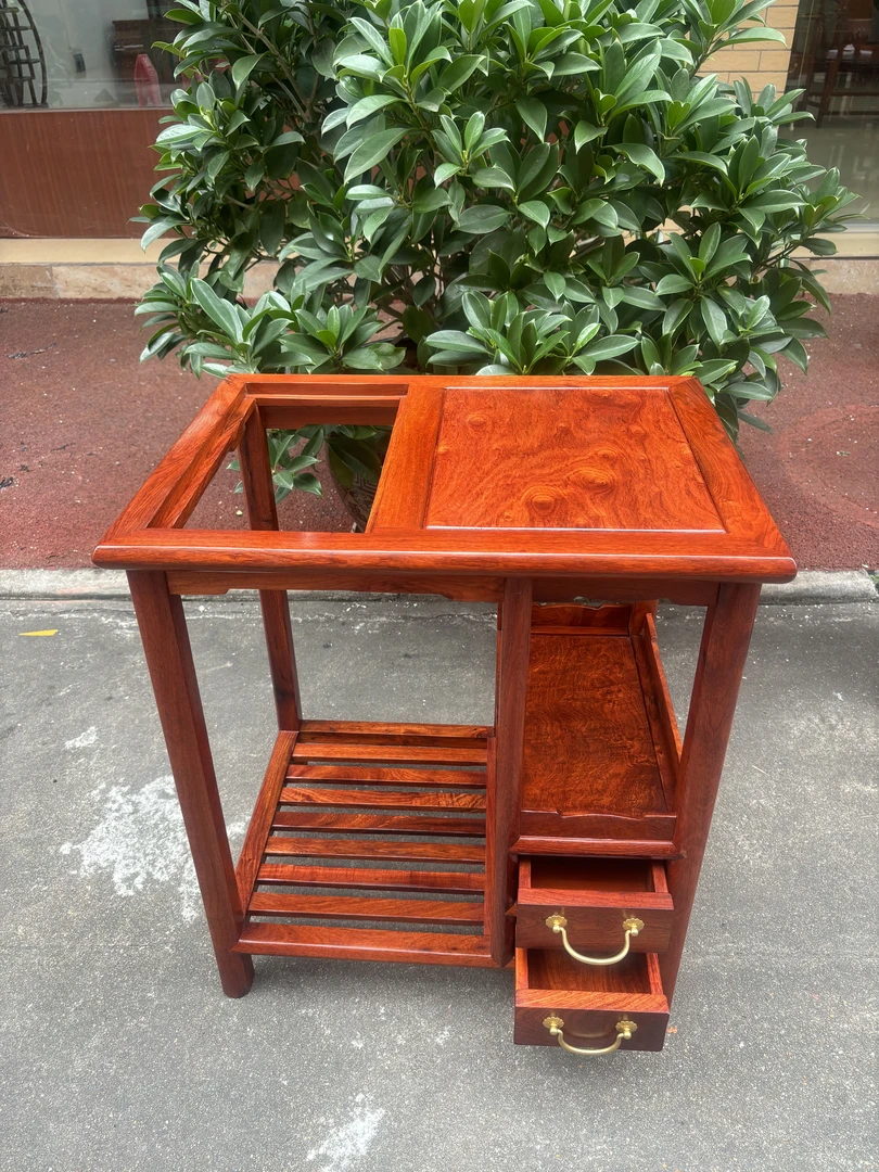 缅花大果紫檀茶水几 长60CM-宽45CM-高68Cm