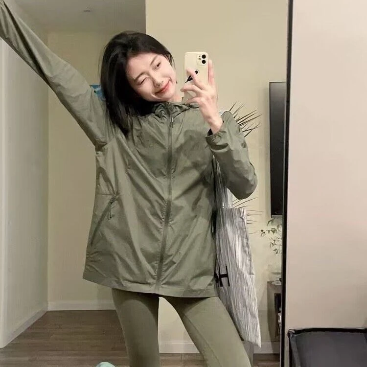 防晒衣女夏季新款登山防晒服防紫外线宽松外穿开衫薄款薄款外套女