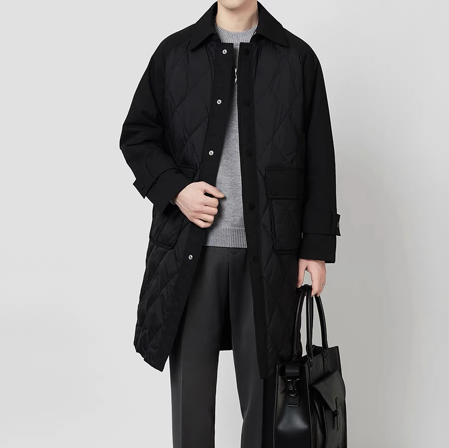 2023新款羽绒服男中长款冬季加厚商务休闲宽松轻薄保暖轻熟风外套