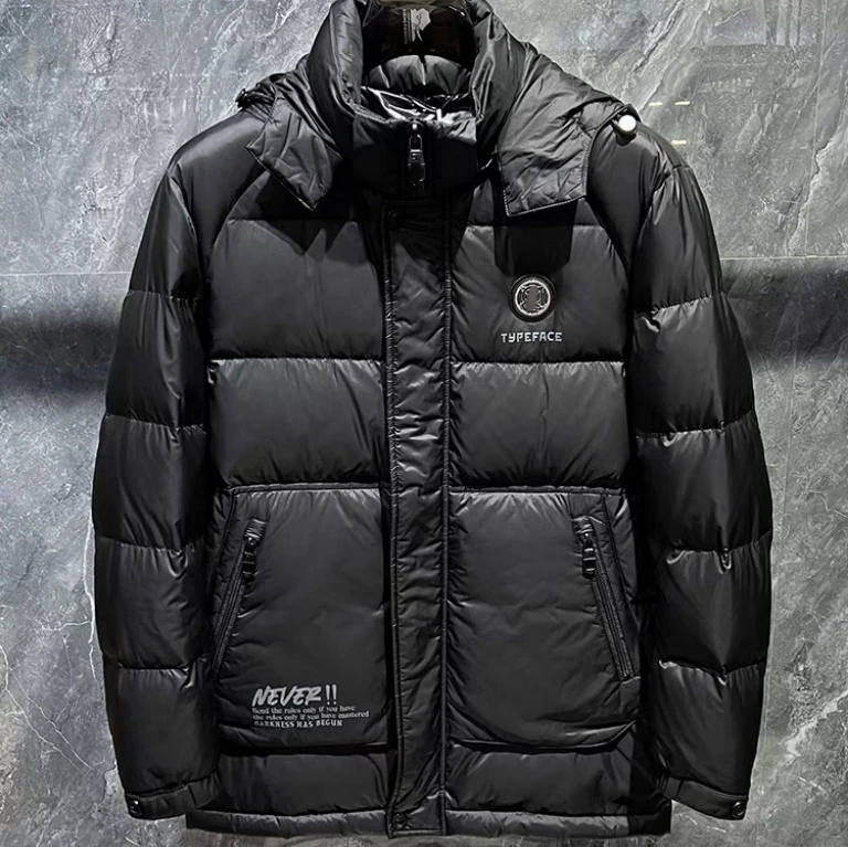 985新品冬季欧货羽绒服中长款帽可拆潮牌欧羽绒服活力羽绒服男款