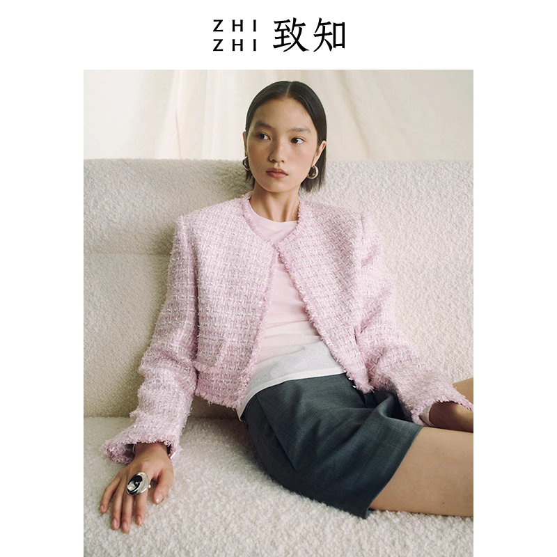 致知 柳含烟 小香风外套2024年新款上衣女外套ZZ2DSWJW047