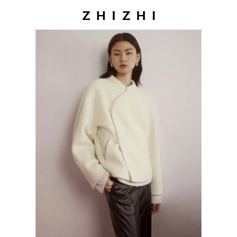 【橱窗】 归田乐 中式外套女24冬新款软糯气质马海毛ZZ2DWWJ7029