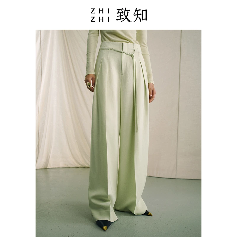 【橱窗】风感波粒 踏月 薄荷曼波系带阔腿裤新款运动感ZZ2DSWKW021