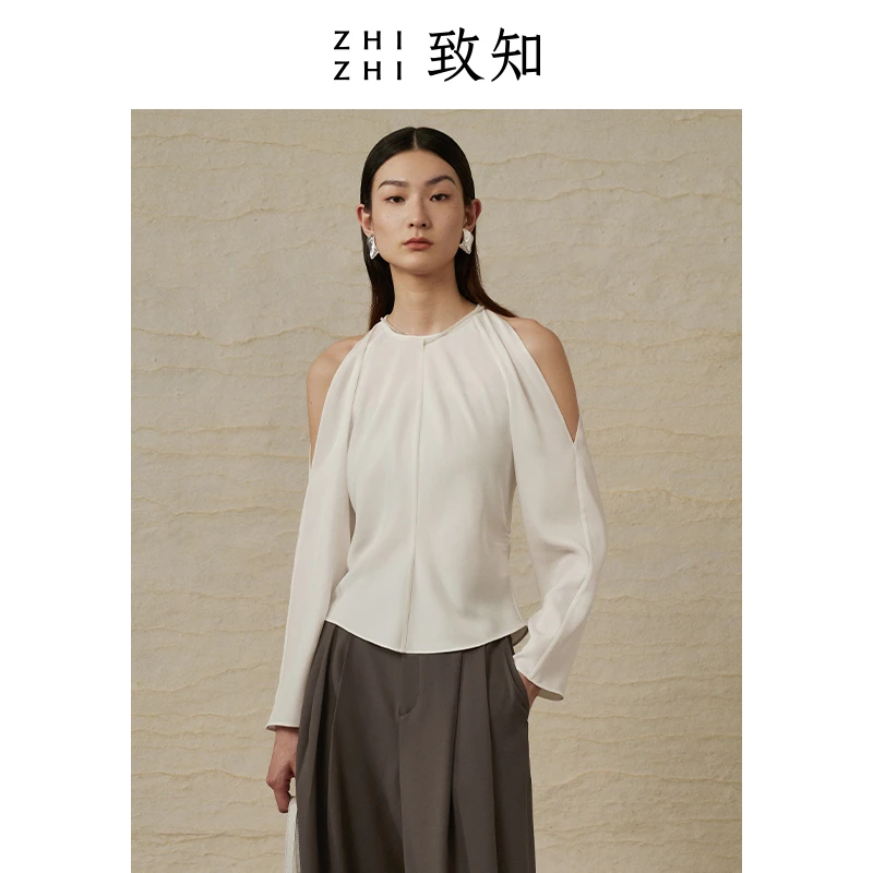 致知【禁售】度千秋 露肩串珠衬衫新高级设计格雷系穿搭ZZ2CAWC6007