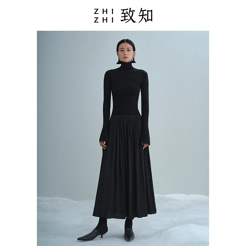致知气质女士【格物】秋季连衣裙新款感冷淡风针织裙ZZ22WWL0131
