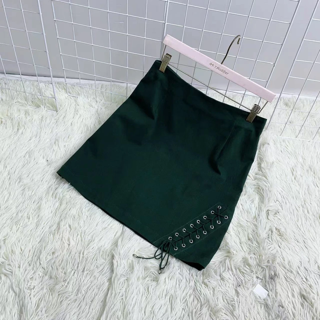 SW碧家  墨绿色A版显瘦半身裙休闲半身裙 09140685