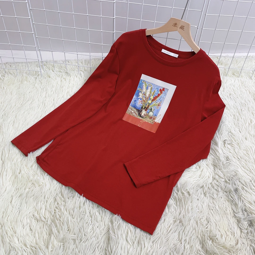 秋季简约百搭印花圆领套头卫衣 2023242