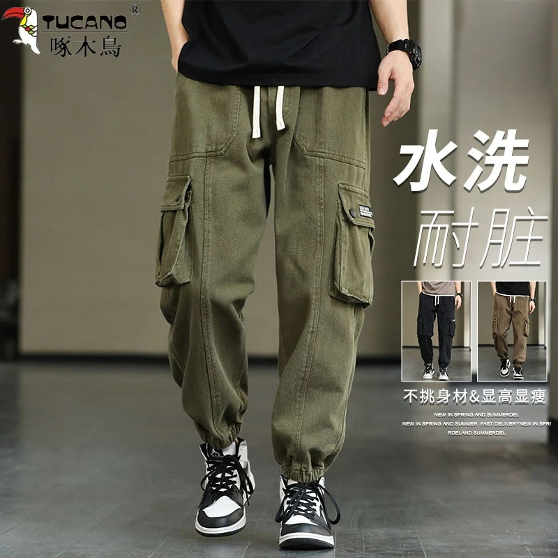 工装裤子男士春秋季潮牌宽松帅气男款运动休闲长裤
