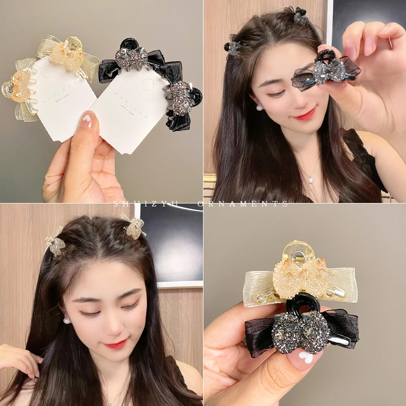 蝴蝶结发饰小抓夹高级感发夹女侧边刘海夹发卡前额公主头夹子头饰