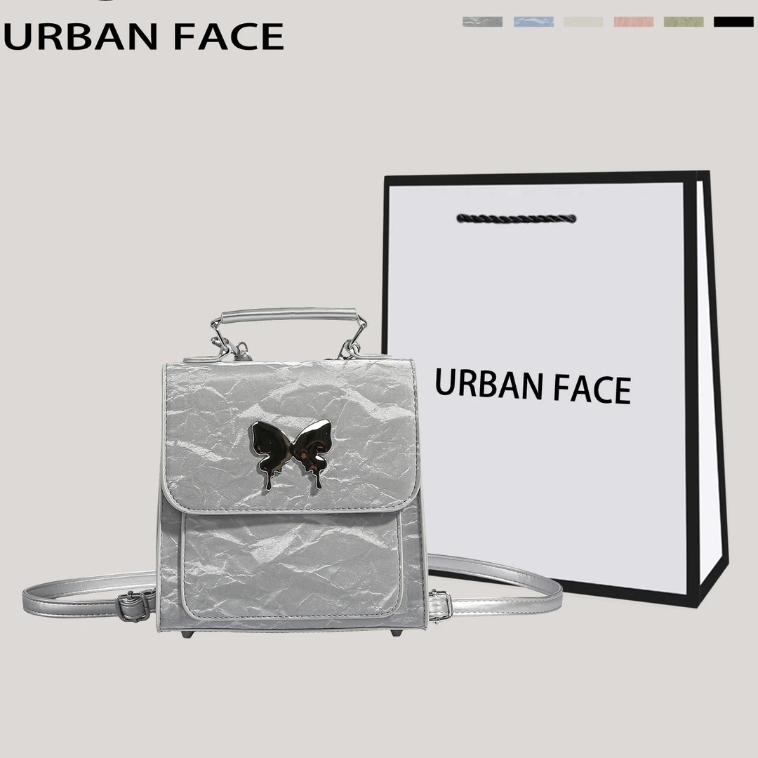 URBAN FACE质感双肩小包包女士2024新款春夏时尚蝴蝶手提百搭背包
