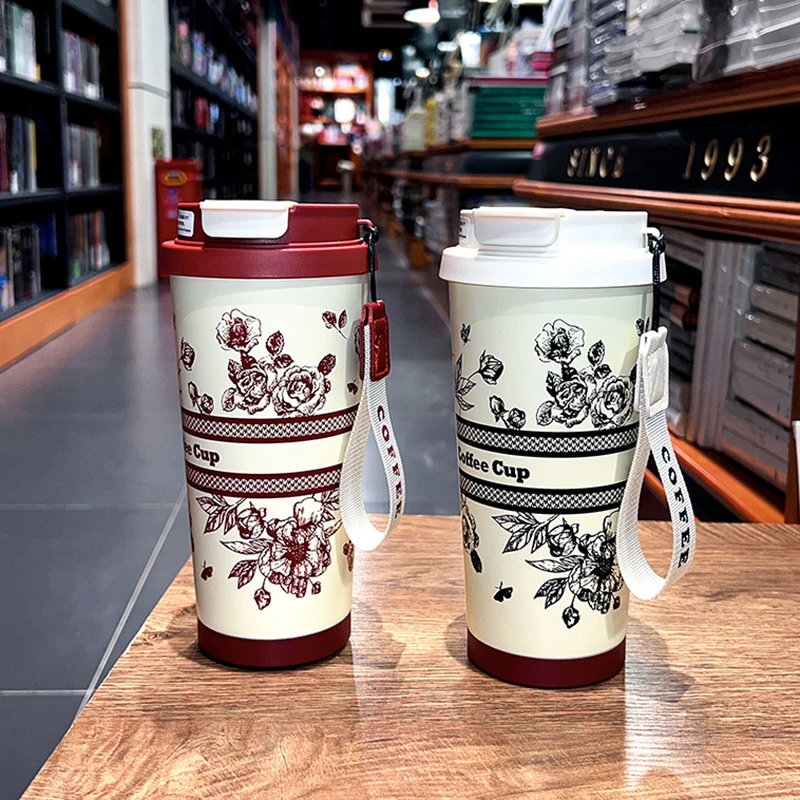 2024新款保温杯女生高颜值ins杯子316不锈钢咖啡杯便捷高档吸管杯