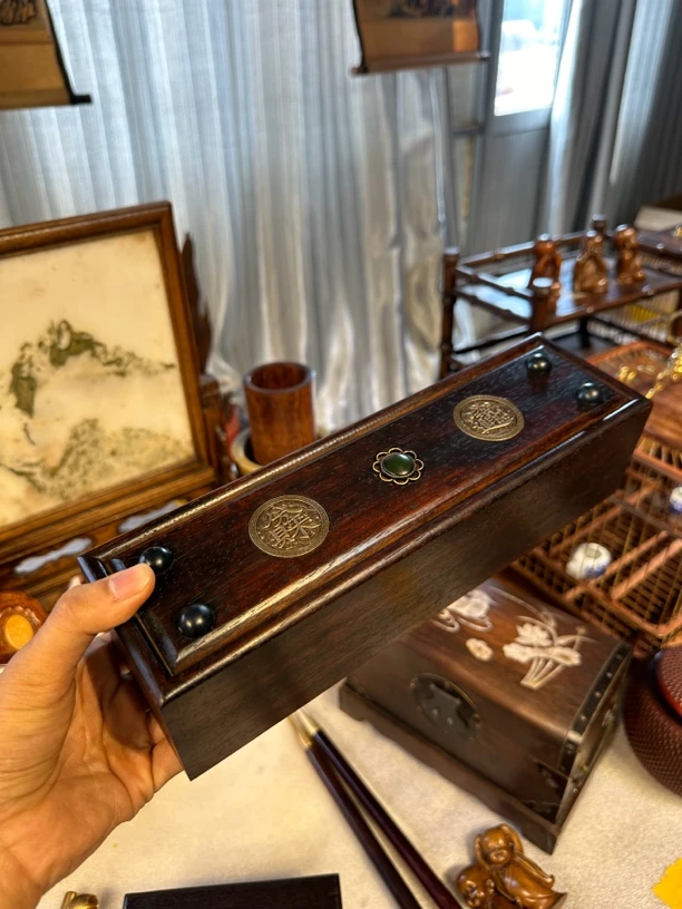 紫檀八方来财 长推拉盒