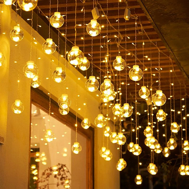 led星星灯彩灯闪灯串防水许愿球灯阳台花园庭院景观氛围装饰布置