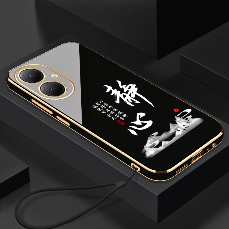 适用于电镀静心VIVOY35+/Y35M+手机壳全包防摔硅胶软壳【送挂绳】