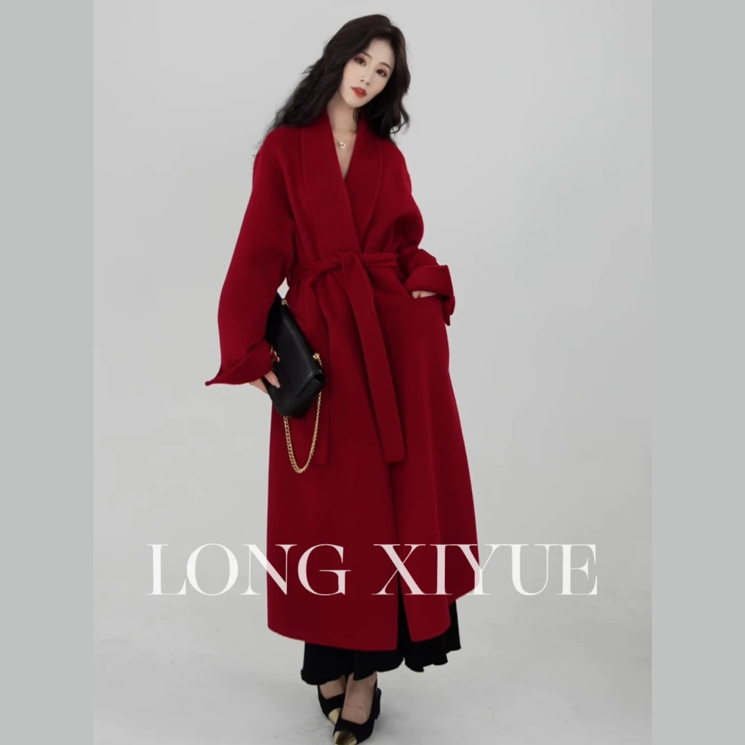 熹悦/冬日战袍100%初剪绵羊毛大衣法式赫本风高级感显瘦大衣外套