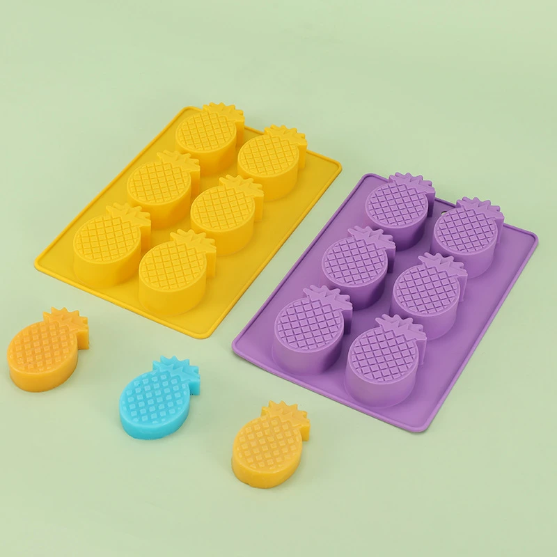 6连菠萝模食品级硅胶蛋糕模手工皂巧克力模DIY烘焙模具果冻耐高温