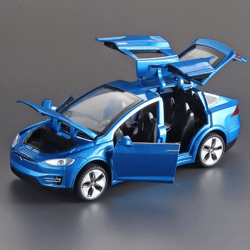 1:32仿真特斯拉modelX90合金车模 6开带声光回力模型亚马逊跨境