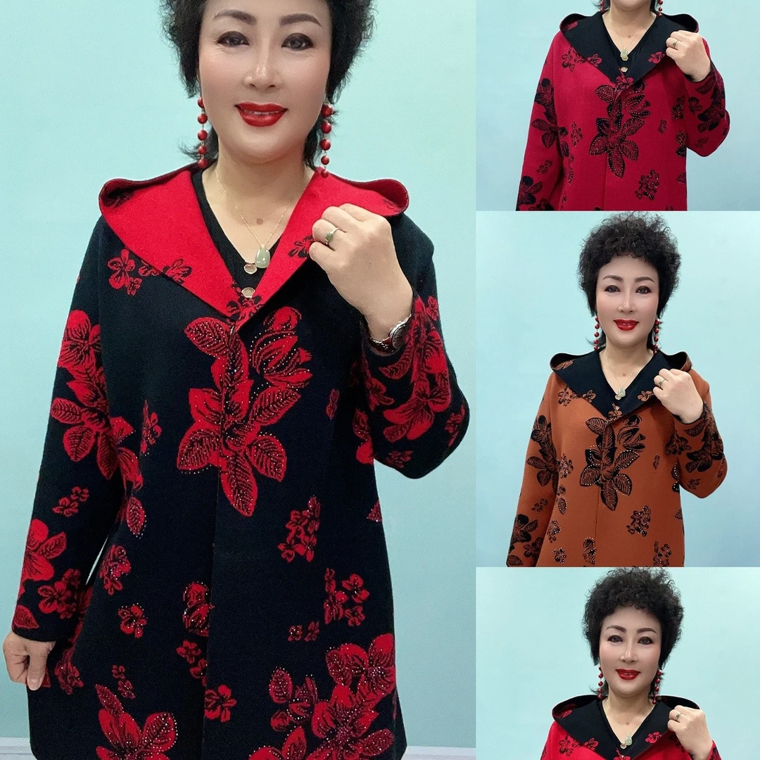 ZH#918全身花针织双面绒外套，两面穿，衣长75