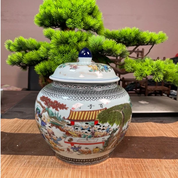 高端大号百子图密封罐储蓄罐防潮防霉218