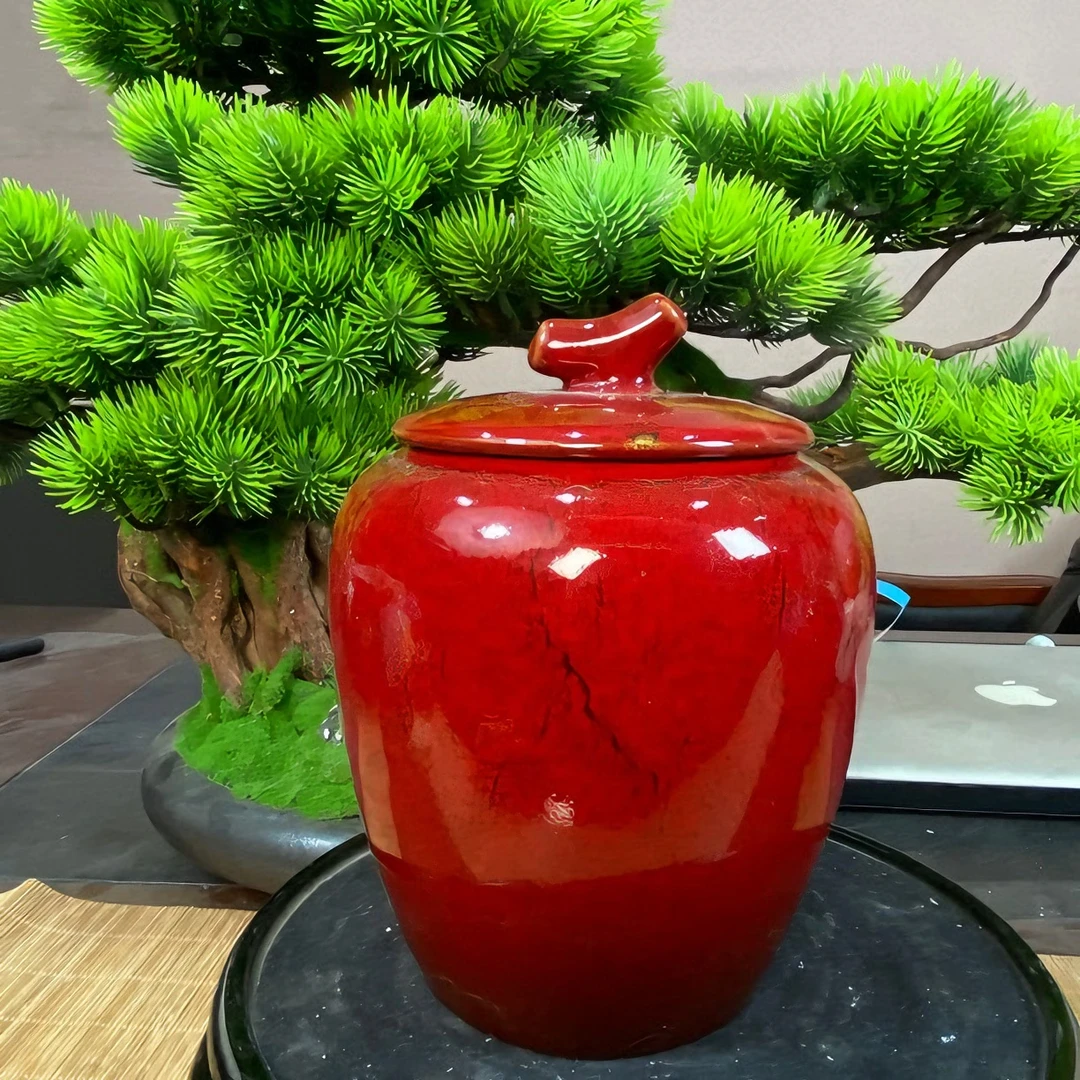 竹节红陶瓷茶叶罐148