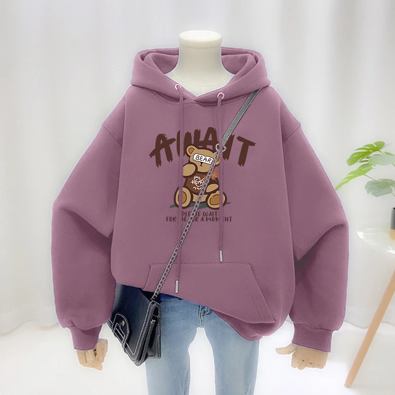 美式复古慵懒连帽卫衣女秋冬加绒加厚小个子宽松大码洋气减龄外套