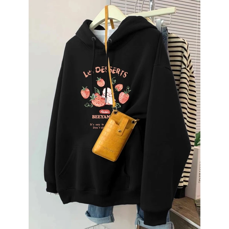 连帽卫衣女小个子秋冬加绒加厚oversize大码宽松外套洋气减龄上衣