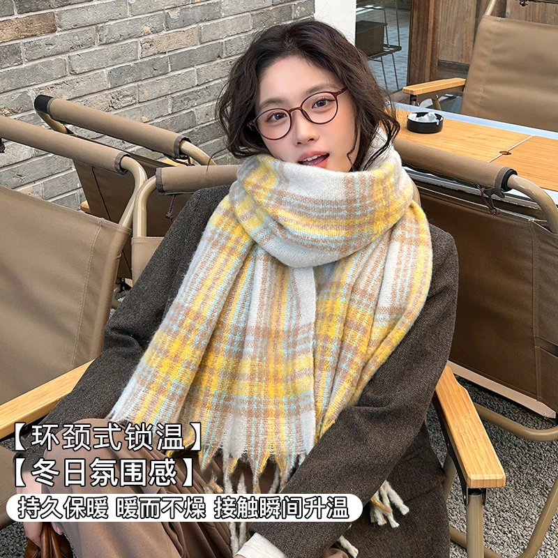 雅鹿2024新款围巾女冬季韩系百搭复古可爱学生网红款保暖围脖披肩