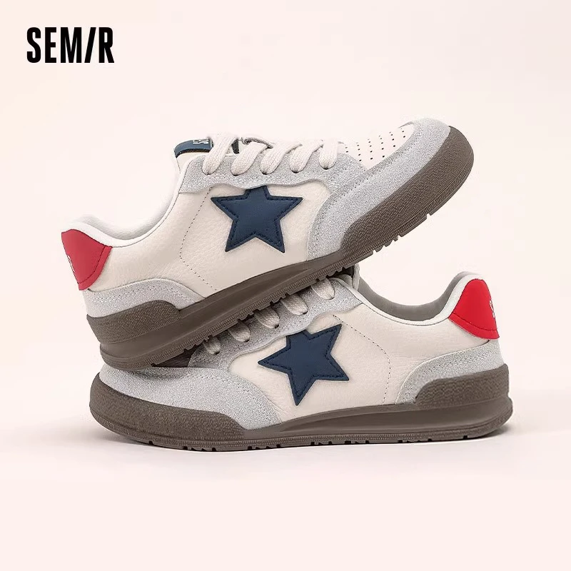 Semir板鞋女款爆款2025新款小白鞋透气百搭德训鞋运动休闲女鞋子