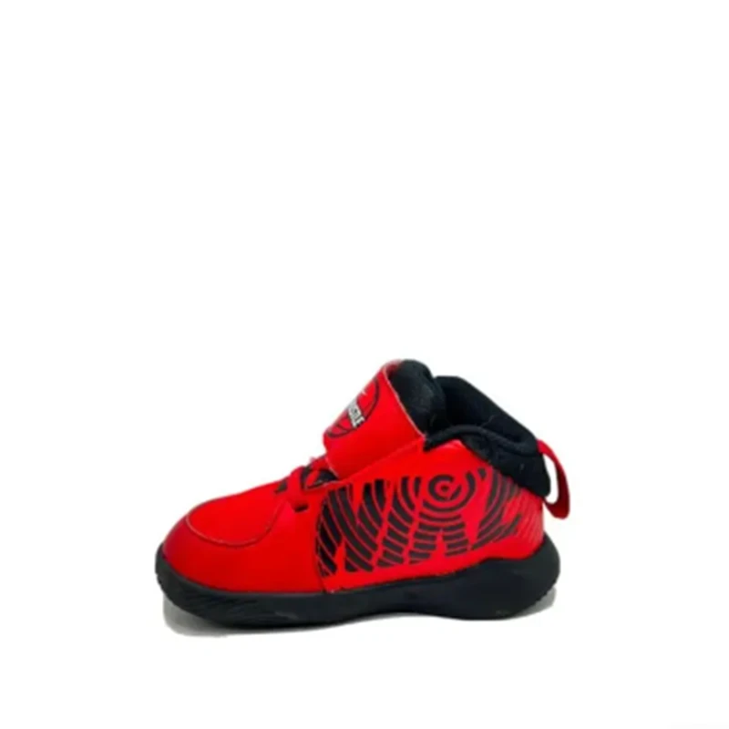 婴童Nike Team Hustle D 9魔术贴中帮篮球鞋红黑 AQ4226-600