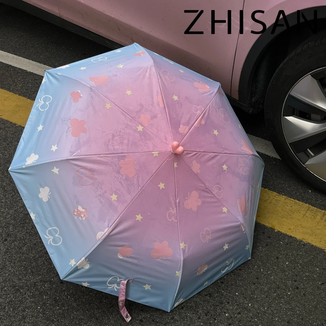 【遇水变色伞】少女马卡龙晴雨两用伞防晒伞太阳伞女防紫外线遮阳伞