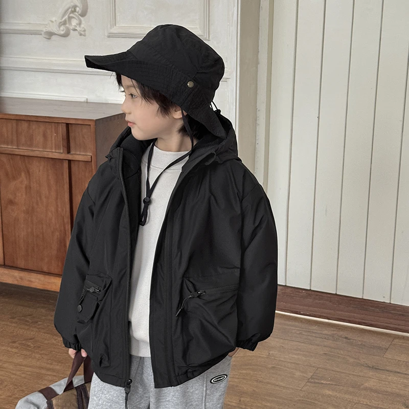 福利品男童加绒外套冬装新款加厚棉服男孩加棉防水童装潮24dr12