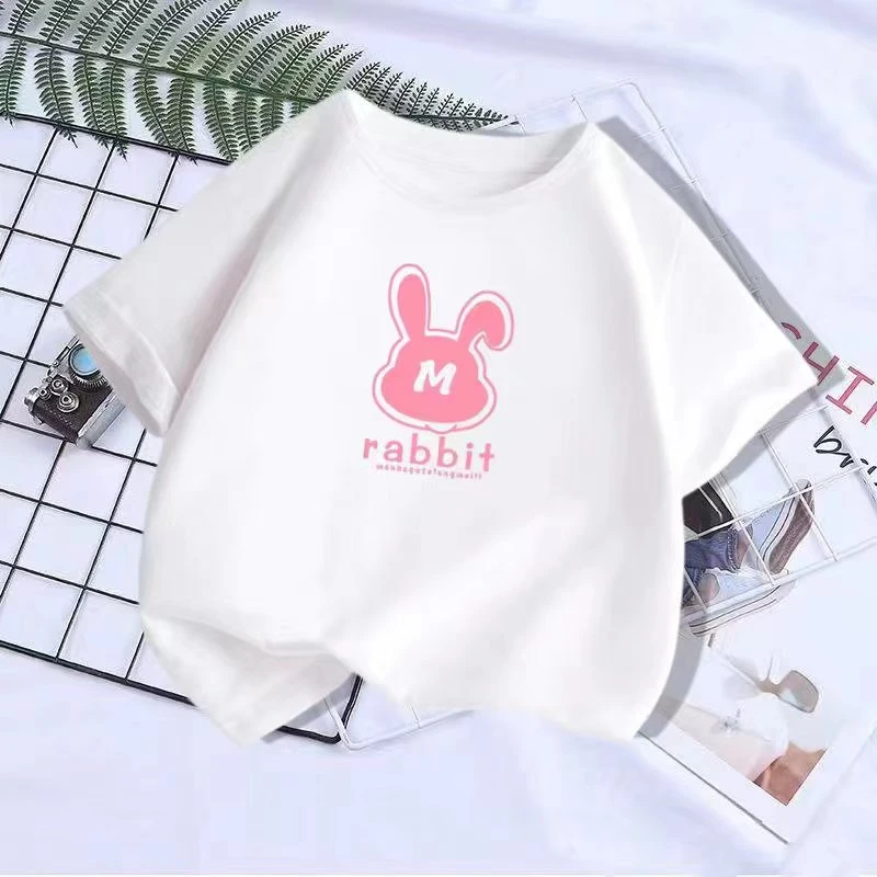 （成人款）活力小兔夏季儿童休闲百搭亲子宽松短袖上衣M-MHG266-10