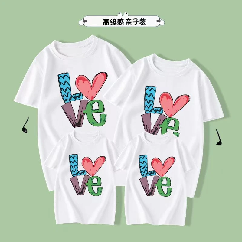 2024夏季新款潮纯棉亲子半袖一家三口亲子装夏短袖t恤M-YL1002-6