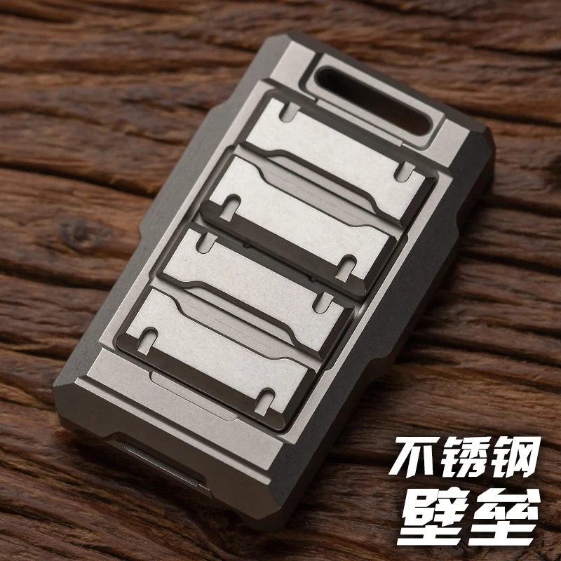 玩吾乐志EDC 壁垒推牌 啪啪牌盾币金属玩具解压神器不锈钢黑科技