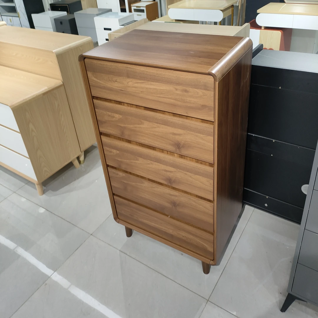 65厘米长胡桃色加厚底板加厚背板五斗柜