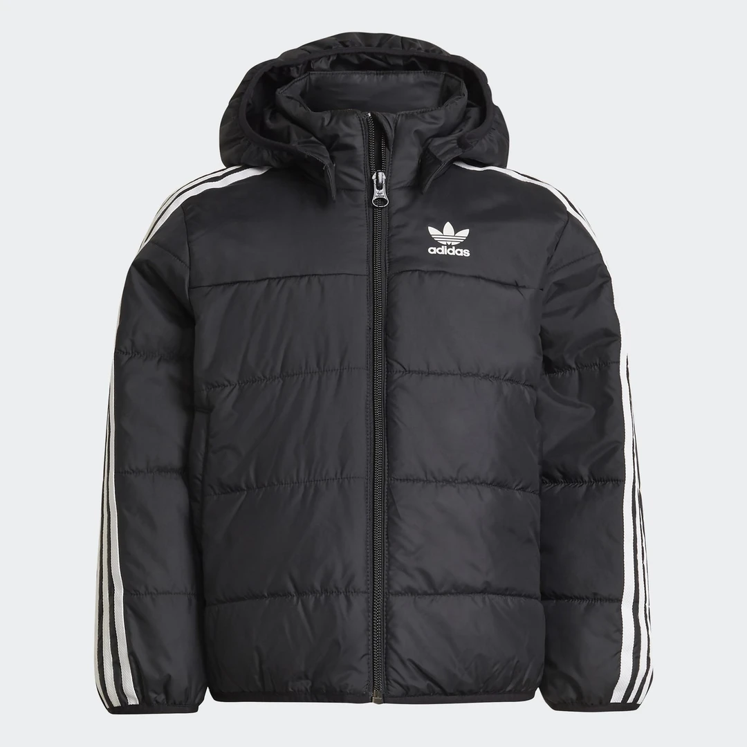 Adidas/阿迪达斯 三叶草儿童运动保暖连帽棉服外套 HK2960 HK2962