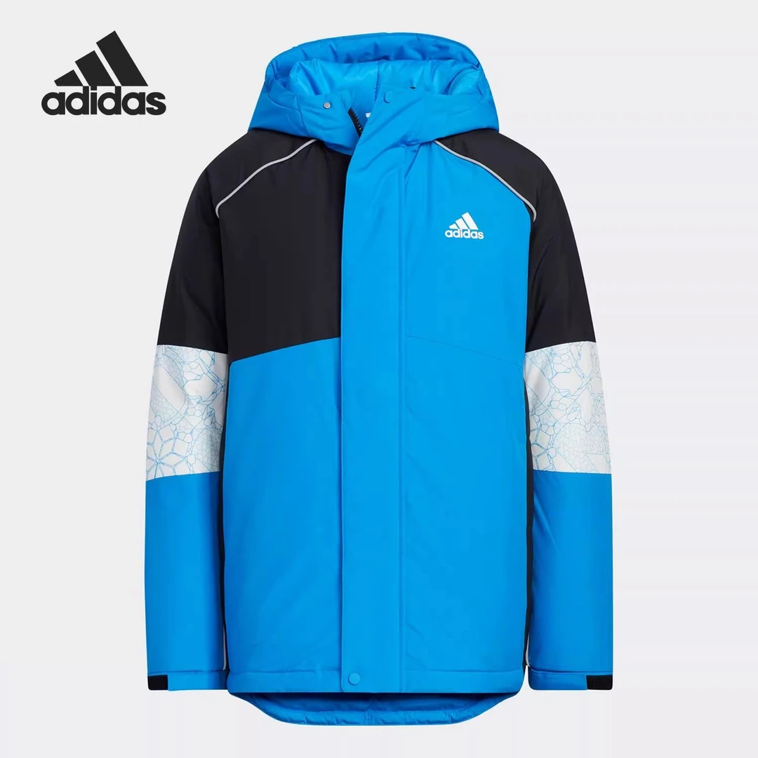 Adidas 亲子运动保暖连帽羽绒服 HD7850 HD7849（176码/充绒221g）