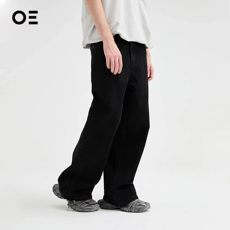 【明星同款】Organic Emotion｜OE宽松版低腰卡胯水洗黑色牛仔裤PH09