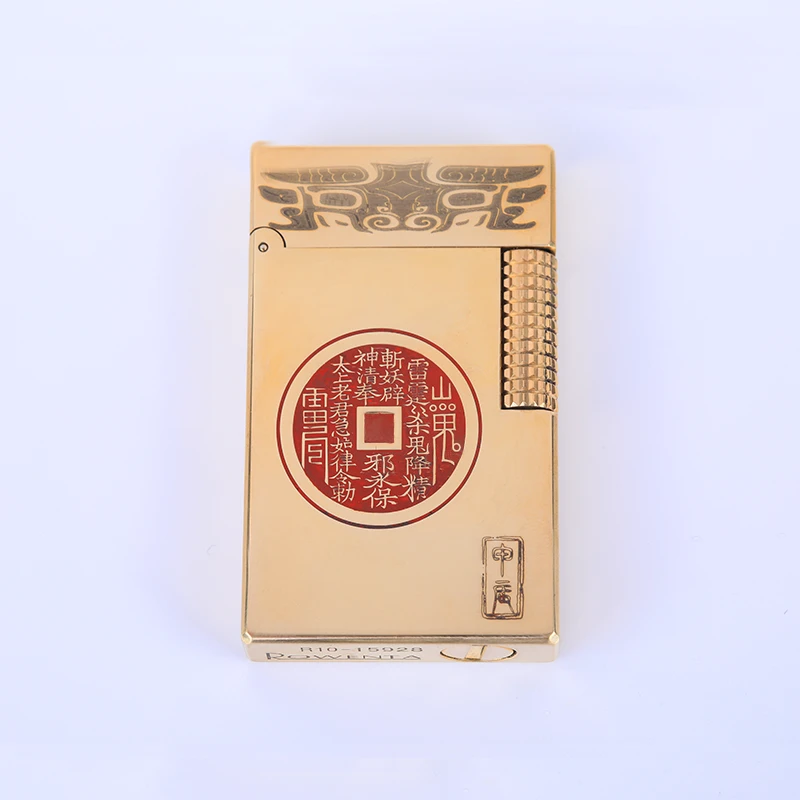 高档朗声煤油打火机男士精品朱砂山鬼花钱/经典精雕款